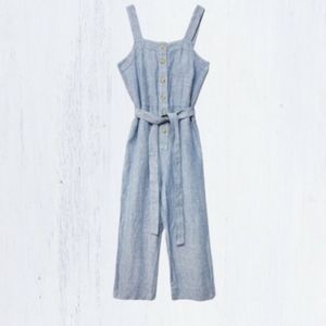 Everlane Blue Stripe The Linen Picnic Jumpsuit